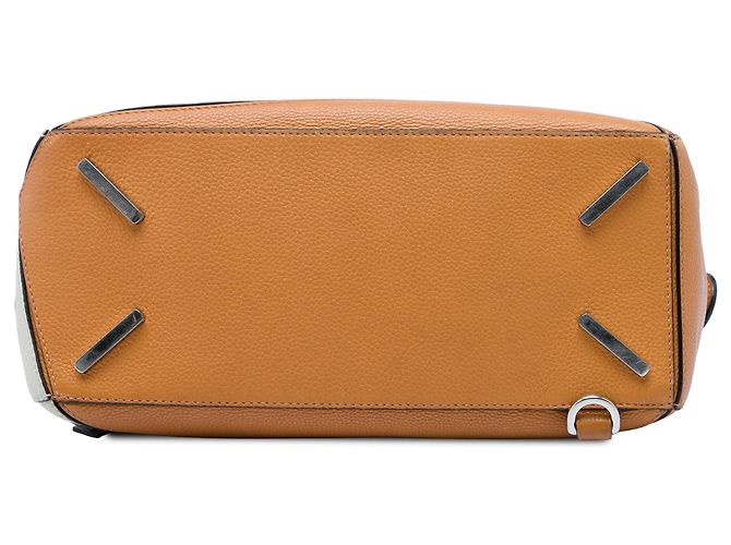 Sac Puzzle LOEWE Medium Bicolor en cuir de veau marron - vue 3