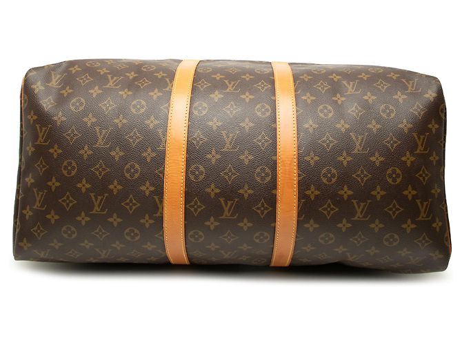 Louis Vuitton Brown Monogram Keepall 55 Marrom - vista 3