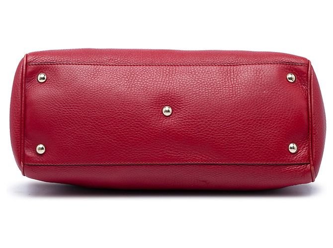 Borsa Gucci Bamboo Shopper media in pelle di vitello rossa Rosso - vista 3