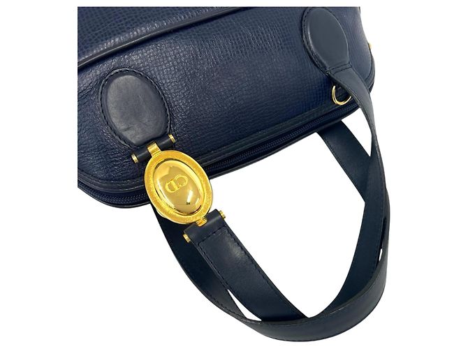 Dior Blue Leather Top Handle Bag Navy blue - view 9
