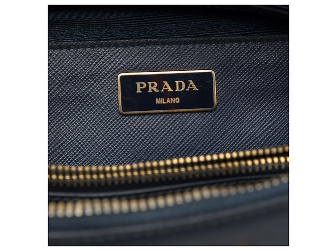 Prada Blue Medium Saffiano Lux Promenade Satchel Tasche Blau Marineblau - Ansicht 5