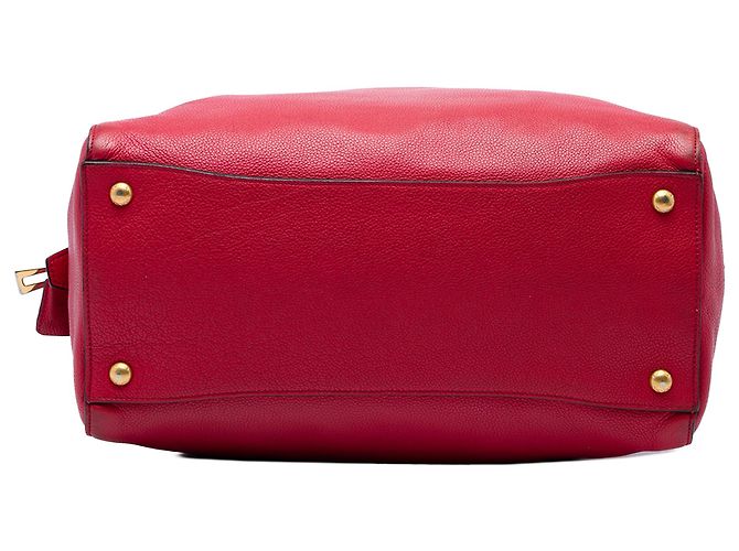 Bolso Tote Convertible Prada Red Vitello Daino con Cierre Roja - vista 3