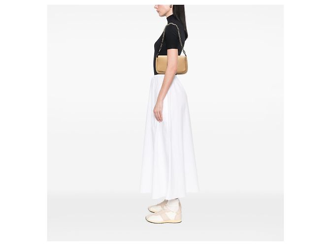 Borsa a tracolla con catena Gucci in vitello beige - vista 6
