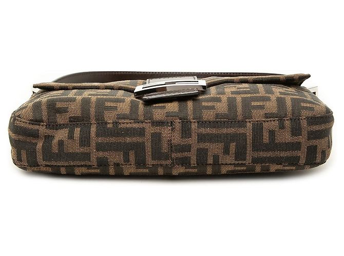 Borsa Baguette Fendi in tela Zucca marrone - vista 3
