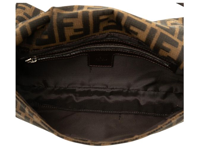 Borsa Baguette Fendi in tela Zucca marrone - vista 4