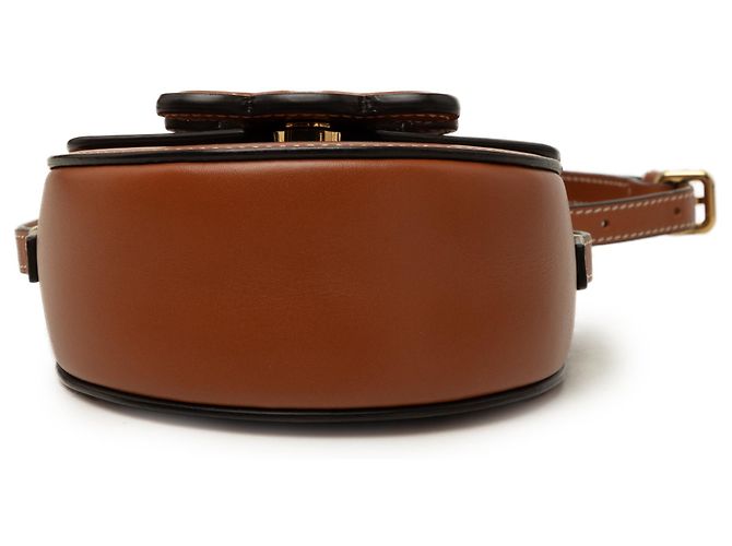 Céline Celine Brown Mini Calfskin Cuir Triomphe Besace Crossbody Marrone - vista 3