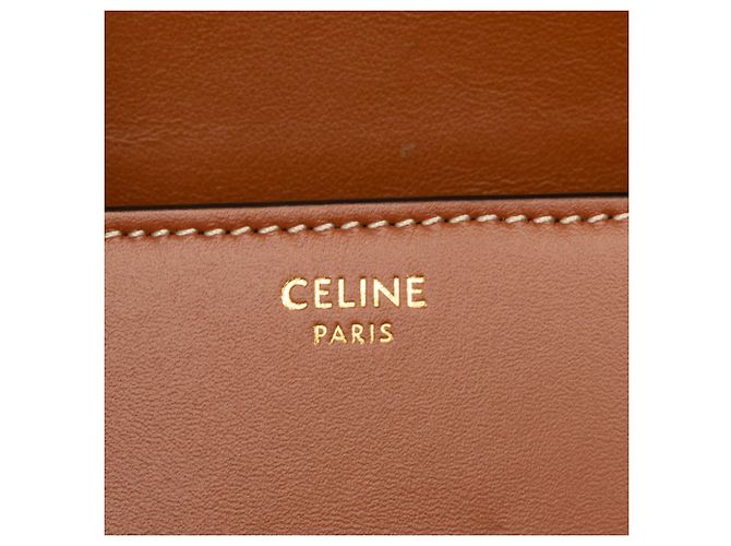 Céline Celine Brown Mini Calfskin Cuir Triomphe Besace Crossbody Marrone - vista 5