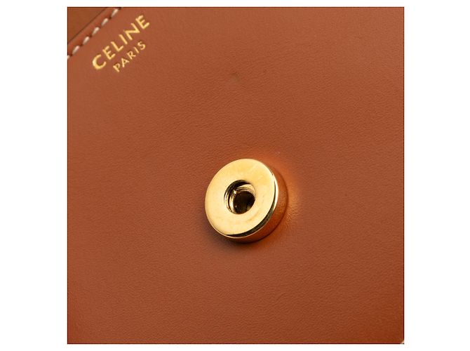 Céline Celine Brown Mini Calfskin Cuir Triomphe Besace Crossbody Marrone - vista 6