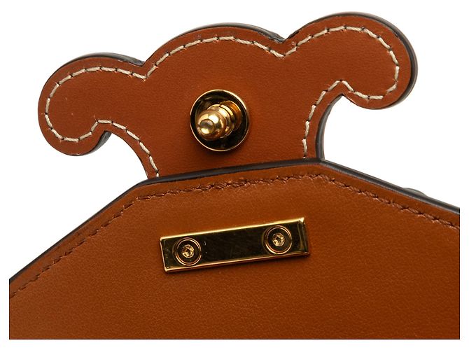 Céline Celine Brown Mini Calfskin Cuir Triomphe Besace Crossbody Marrone - vista 7