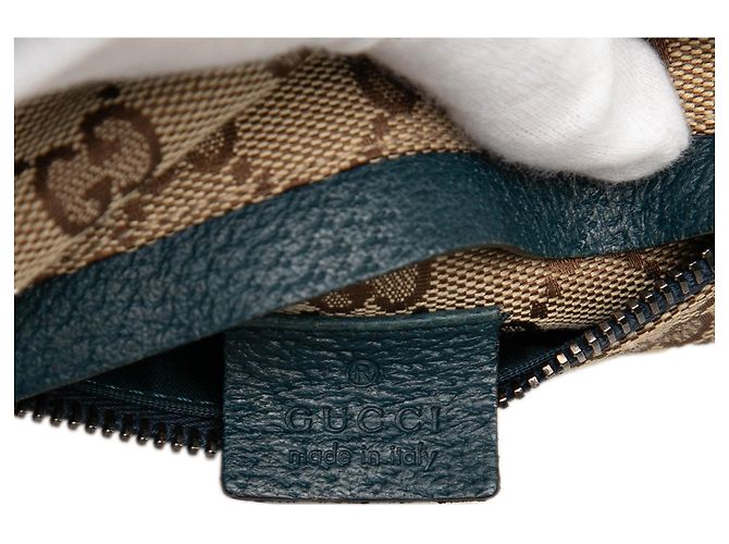 Bolso cinturón Gucci Beige GG Canvas Web con doble bolsillo - vista 5