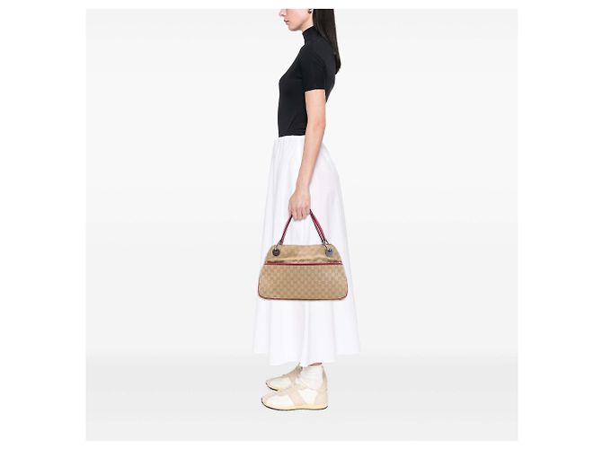 Sac à épaule Gucci Beige GG Canvas Eclipse - vue 6