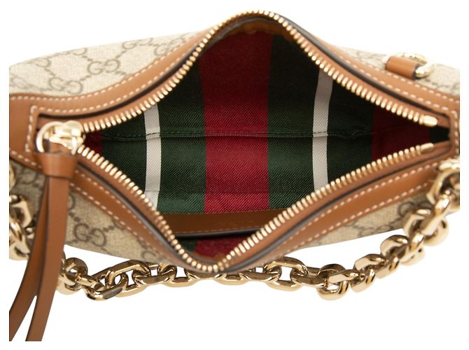 Borsa a tracolla Gucci Beige Small GG Supreme Emblem - vista 4