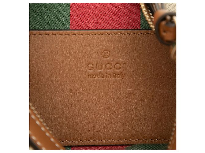 Borsa a tracolla Gucci Beige Small GG Supreme Emblem - vista 5