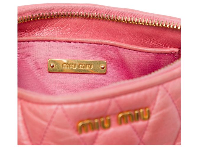 Borsa Miu Miu Pink Matelassé in nappa con catena Rosa - vista 5