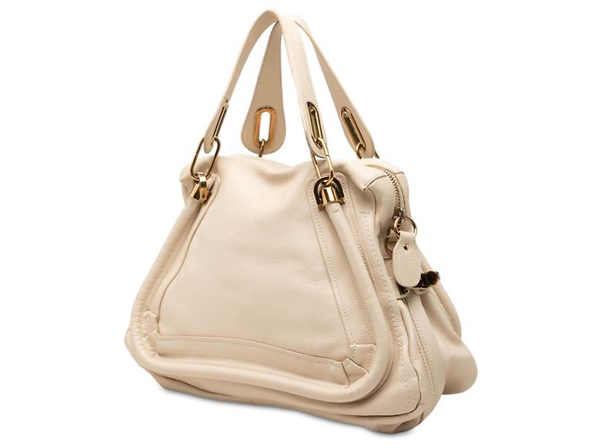 Chloé Paraty Satchel aus genarbtem Leder, braun, Medium Beige - Ansicht 2