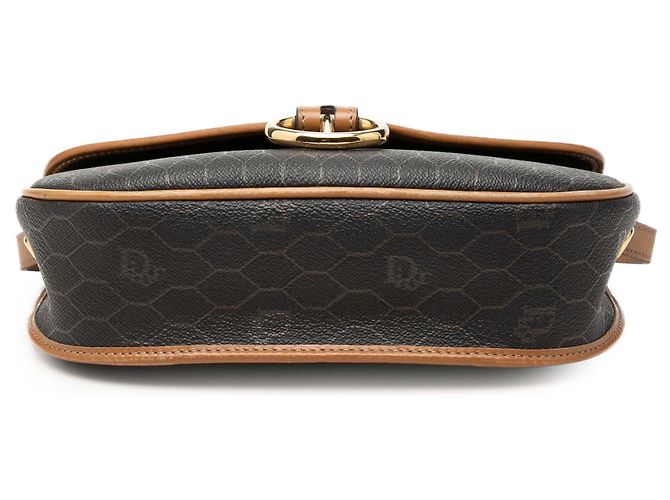 Borsa a tracolla Dior in tela rivestita honeycomb nera Nero - vista 3