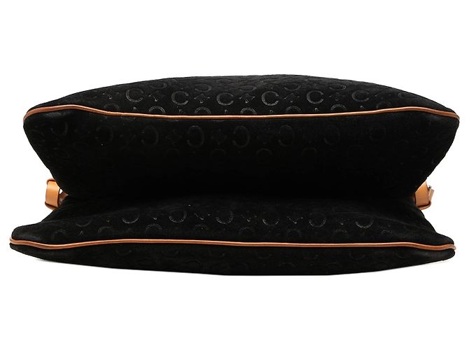 Céline Borsa a tracolla Celine Black C Macadam in camoscio con doppia zip Nero - vista 3