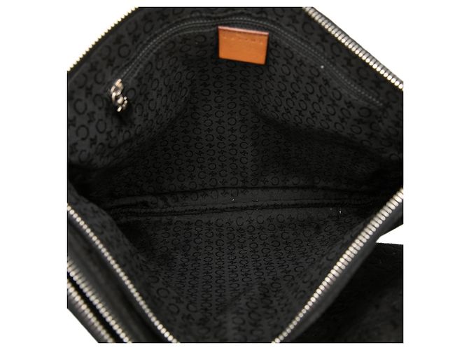 Céline Borsa a tracolla Celine Black C Macadam in camoscio con doppia zip Nero - vista 4