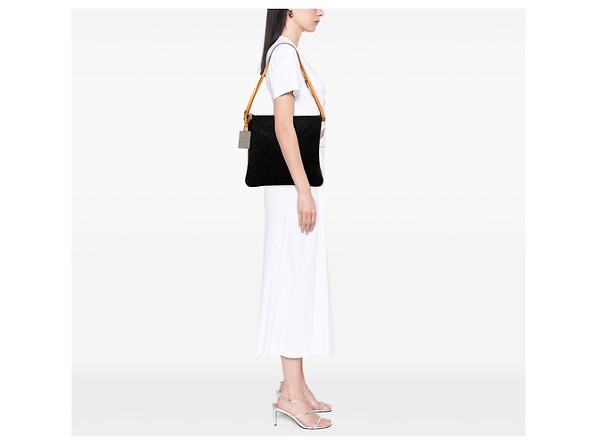 Céline Borsa a tracolla Celine Black C Macadam in camoscio con doppia zip Nero - vista 6