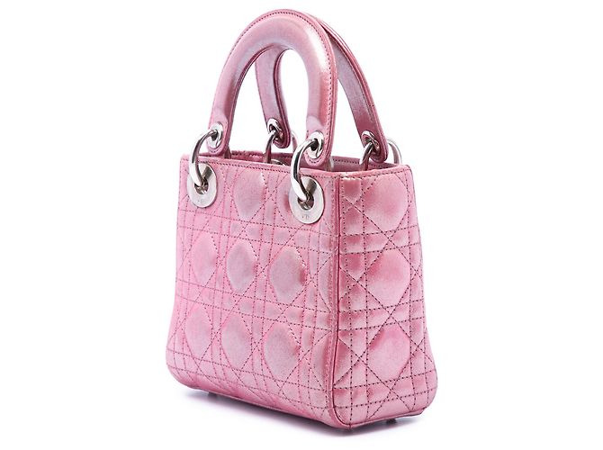 Autre Marque Dior Pink Mini Iridescent Lambskin Cannage Lady Dior - view 2