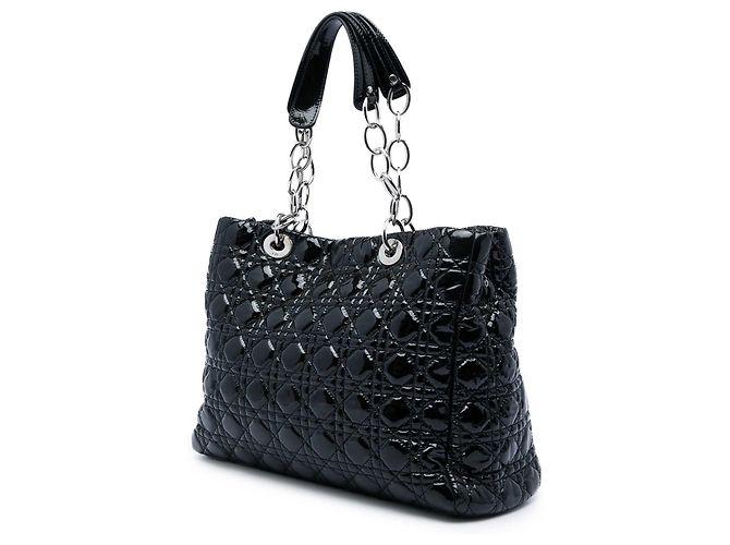 Autre Marque Dior Borsa Shopping Lady Dior Soft Grande in vernice nera Cannage Nero - vista 2