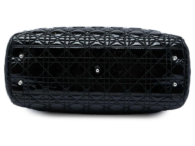 Autre Marque Dior Borsa Shopping Lady Dior Soft Grande in vernice nera Cannage Nero - vista 3