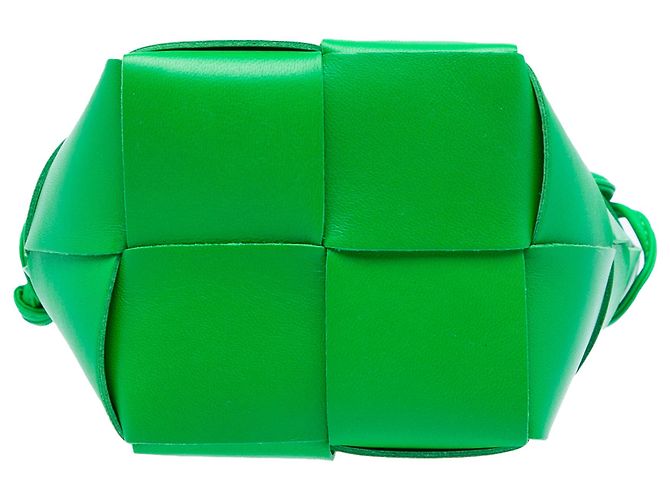 Bottega Veneta Borsa Secchiello Mini Nappa Maxi Intrecciato Cassette Verde D'oro - vista 3
