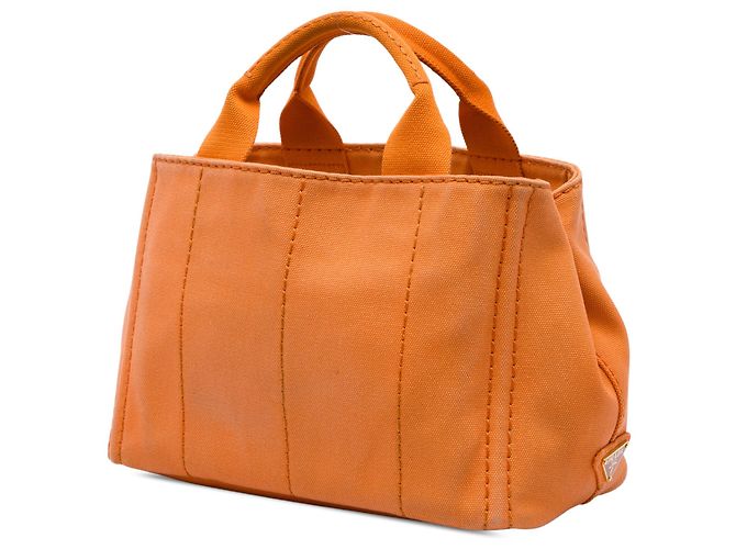 Prada Bolso Tote Small Canvas Canapa Logo Naranja - vista 2