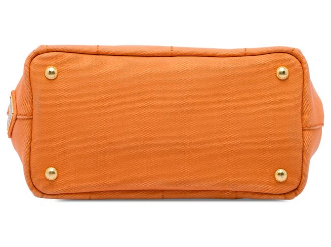 Prada Bolso Tote Small Canvas Canapa Logo Naranja - vista 3
