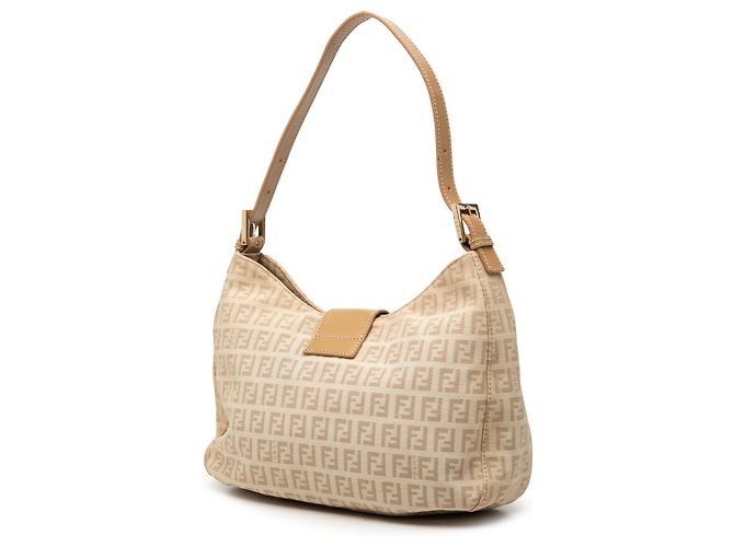 Borsa a tracolla Fendi Beige Zucchino Canvas - vista 2