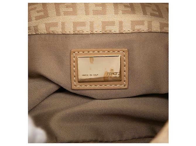 Borsa a tracolla Fendi Beige Zucchino Canvas - vista 5