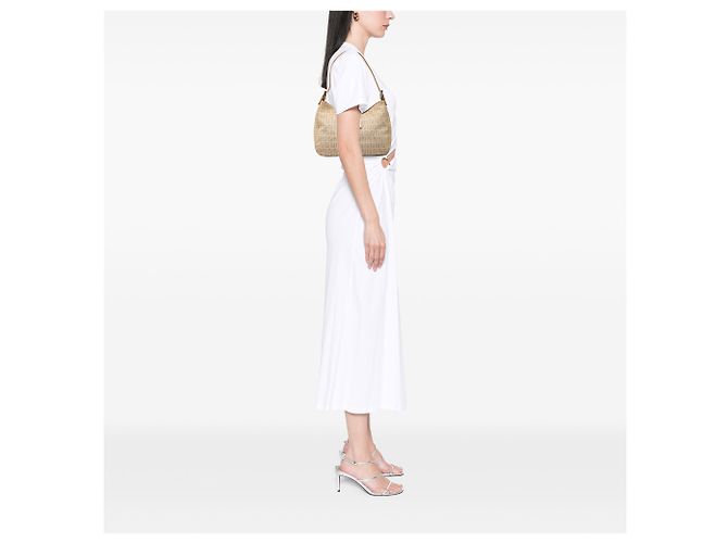 Borsa a tracolla Fendi Beige Zucchino Canvas - vista 6
