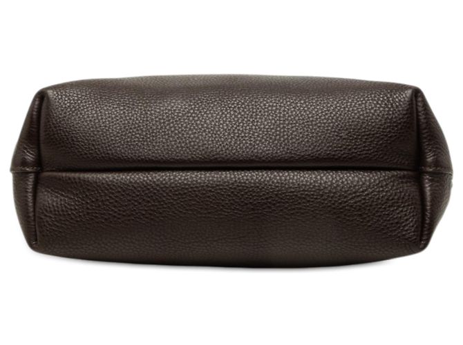 Salvatore Ferragamo Bolsa Ferragamo Gancini Bice em couro de bezerro granulado marrom Castanho escuro - vista 3
