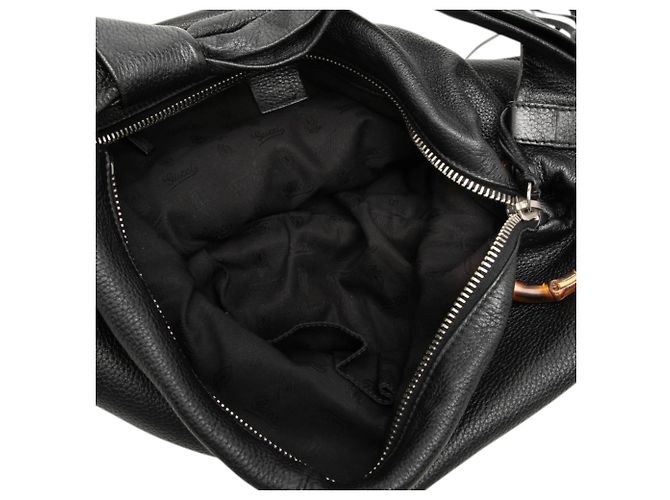 Gucci Borsa Hobo Bamboo Jungle in pelle di vitello nera Medium Nero - vista 4