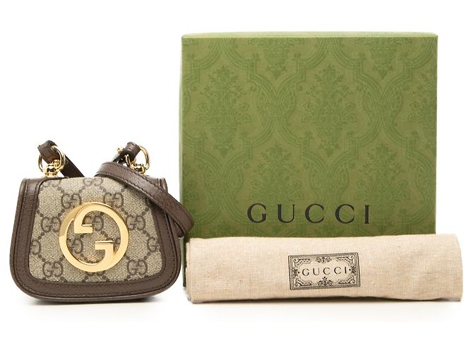 Tarjetero con correa Gucci Beige GG Supreme Blondie - vista 7