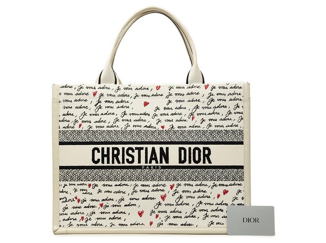 Autre Marque Dior Book Tote Medium Dioramour Je Vous Adore Weiß - Ansicht 7