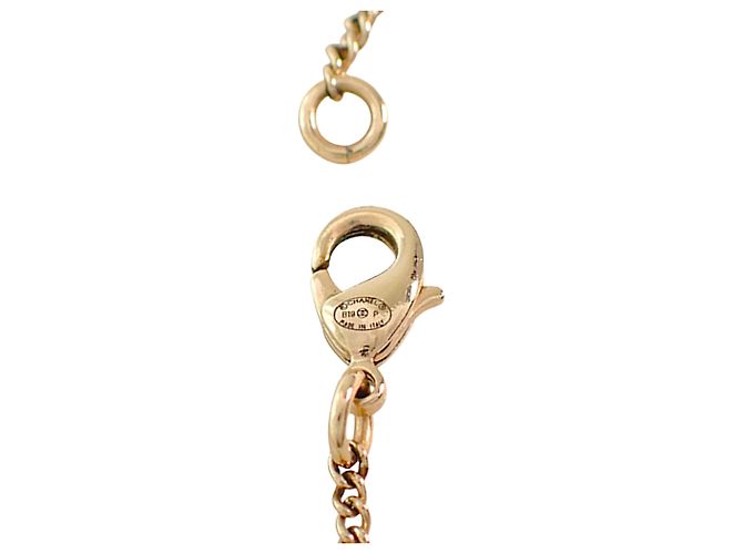 Collana Chanel Gold CC Placcata Oro con Pendente Rotondo Strass D'oro - vista 8