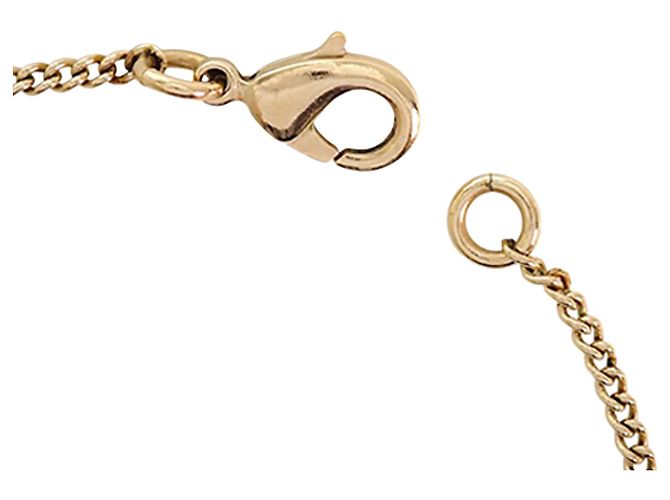 Collana Chanel Gold CC Placcata Oro con Pendente Rotondo Strass D'oro - vista 9