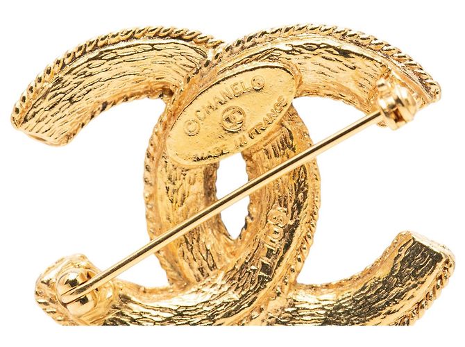 Spilla Chanel Gold CC placcata oro filigrana - vista 3