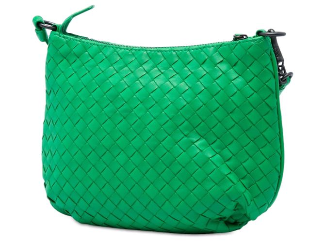 Borsa a tracolla Bottega Veneta in Nappa Intrecciato verde - vista 2