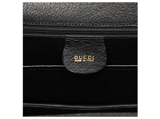 Gucci Black Small Grained Calfskin Bamboo Night Negro - vista 5