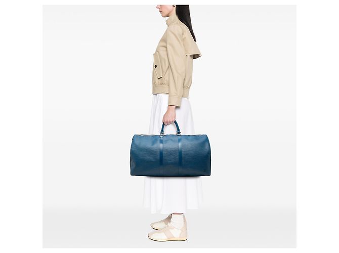 Louis Vuitton Blue Epi Keepall 55 Azul - vista 7
