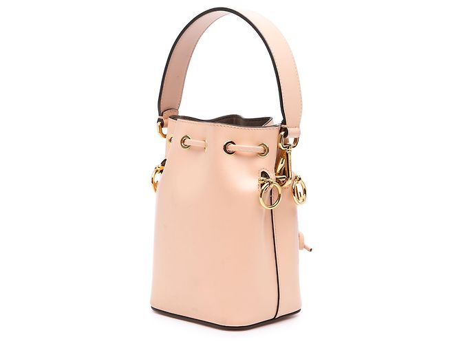 Borsa secchiello Fendi Mon Tresor Mini in pelle di vitello rosa - vista 2