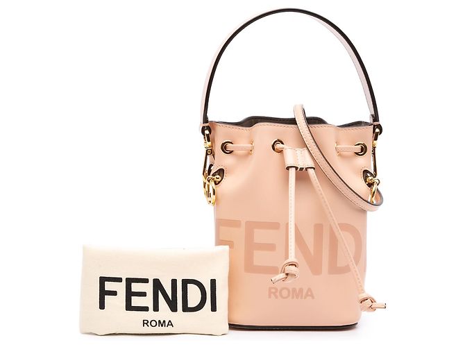 Borsa secchiello Fendi Mon Tresor Mini in pelle di vitello rosa - vista 7