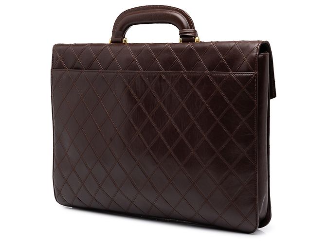 Borsetta Chanel in pelle d'agnello matelassé marrone Marrone scuro - vista 2