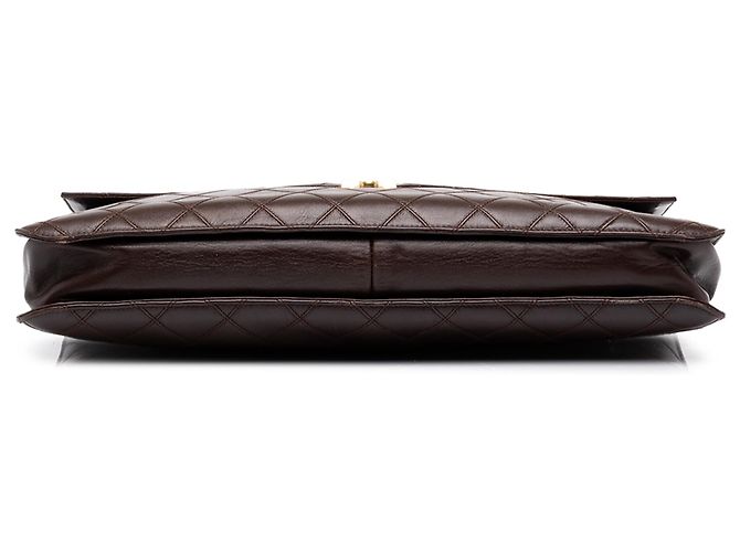 Borsetta Chanel in pelle d'agnello matelassé marrone Marrone scuro - vista 3