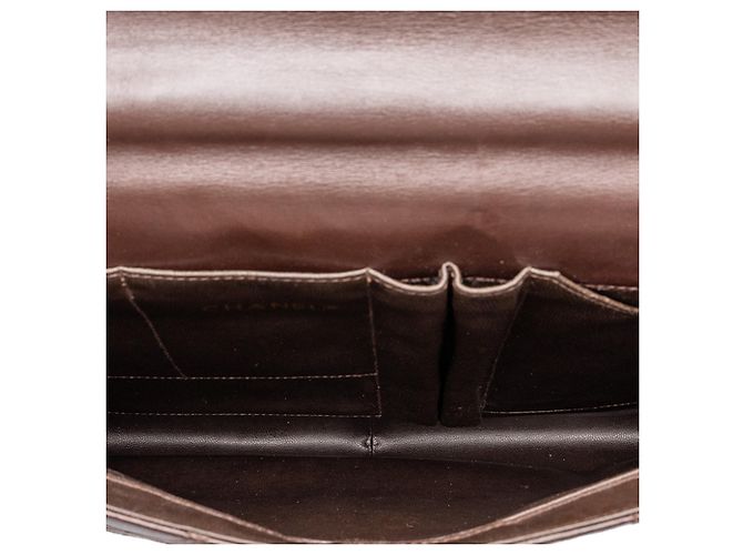Borsetta Chanel in pelle d'agnello matelassé marrone Marrone scuro - vista 4
