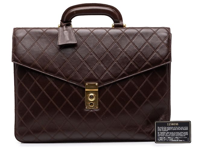 Borsetta Chanel in pelle d'agnello matelassé marrone Marrone scuro - vista 7