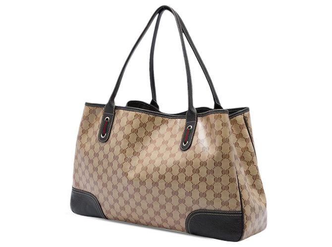 Borsa Tote Gucci Beige GG Crystal Princy - vista 2