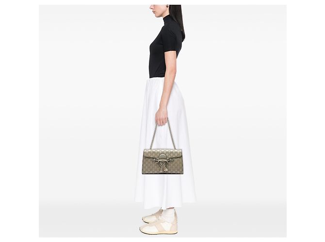 Borsa a tracolla Gucci Gold Medium Guccissima Emily - vista 5